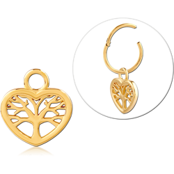 STERLING 925 SILVER GOLD PVD 18K SLIDING CHARM FOR HINGED SEGMENT RING