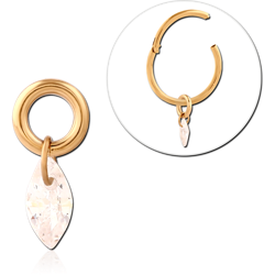 GOLD PVD 18K COATED TITANIUM ALLOY SLIDING JEWELED CHARM