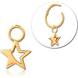 STERLING 925 SILVER GOLD PVD SLIDING CHARM FOR HINGED SEGMENT RING