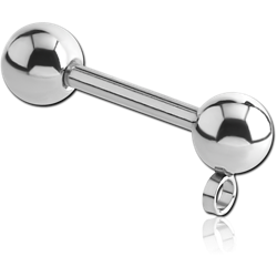 SURGICAL STEEL GRADE 316L MICRO BARBELL WITH HORIZONTAL HOOP