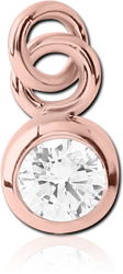 ROSE GOLD PLATED BASE METAL JEWELED CHARM