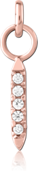ROSE GOLD PVD COATED SURGICAL STEEL GRADE 316L JEWELED CHARM