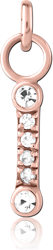 ROSE GOLD PVD COATED SURGICAL STEEL GRADE 316L JEWELED CHARM