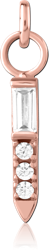 ROSE GOLD PVD COATED SURGICAL STEEL GRADE 316L JEWELED CHARM