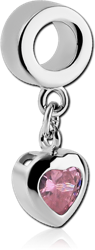 SURGICAL STEEL GRADE 316L BEAD 5.0-5.2 MM HOLE WITH CHARM - HEART