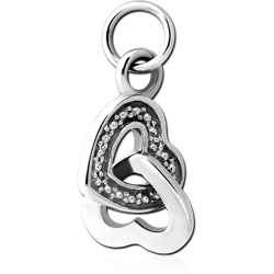 SURGICAL STEEL GRADE 316L CHARM - ENTANGLED HEARTS
