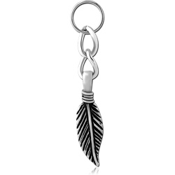 SURGICAL STEEL GRADE 316L CHARM - FEATHER