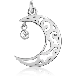 SURGICAL STEEL GRADE 316L JEWELED CHARM