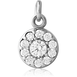 SURGICAL STEEL GRADE 316L JEWELED CHARM