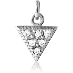 SURGICAL STEEL GRADE 316L JEWELED CHARM