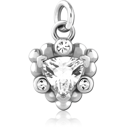 SURGICAL STEEL GRADE 316L JEWELED CHARM