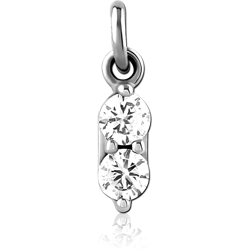 SURGICAL STEEL GRADE 316L JEWELED CHARM