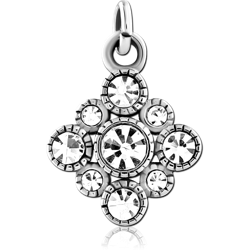 SURGICAL STEEL GRADE 316L JEWELED CHARM