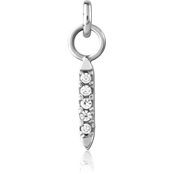 SURGICAL STEEL GRADE 316L JEWELED CHARM