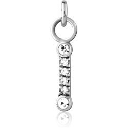 SURGICAL STEEL GRADE 316L JEWELED CHARM