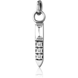 SURGICAL STEEL GRADE 316L JEWELED CHARM