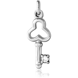 SURGICAL STEEL GRADE 316L JEWELED CHARM