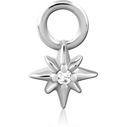 SURGICAL STEEL GRADE 316L JEWELED CHARM