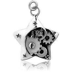 SURGICAL STEEL GRADE 316L CHARM - STAR STEAMPUNK