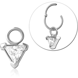 SURGICAL STEEL GRADE 316L SLIDING JEWELED CHARM FOR HINGED SEGMENT RING