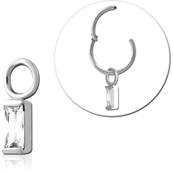 SURGICAL STEEL GRADE 316LSLIDING JEWELED CHARM FOR HINGED SEGMENT RING