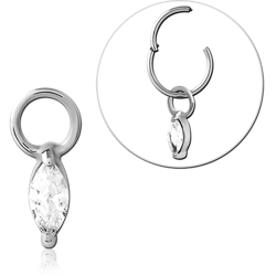 SURGICAL STEEL GRADE 316L SLIDING JEWELED CHARM FOR HINGED SEGMENT RING