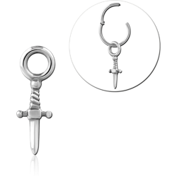 SURGICAL STEEL GRADE 316L SLIDING CHARM FOR HINGED SEGMENT RING