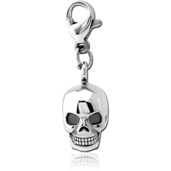 SURGICAL STEEL GRADE 316L CHARM WITH LOBSTER LOCKER - SKULL