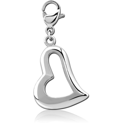 SURGICAL STEEL GRADE 316L CHARM WITH LOBSTER LOCKER - HEART