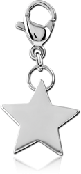 SURGICAL STEEL GRADE 316L CHARM WITH LOBSTER LOCKER - STAR