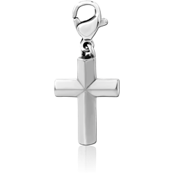SURGICAL STEEL GRADE 316L CHARM WITH LOBSTER LOCKER - CROSS