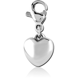 SURGICAL STEEL GRADE 316L CHARM WITH LOBSTER LOCKER - HEART