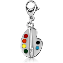 SURGICAL STEEL GRADE 316L JEWELED CHARM WITH LOBSTER LOCKER