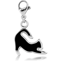 SURGICAL STEEL GRADE 316L CHARM WITH LOBSTER LOCKER - CAT