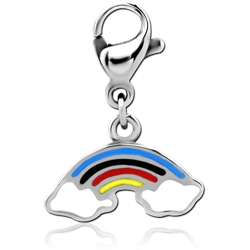 SURGICAL STEEL GRADE 316L CHARM WITH LOBSTER LOCKER - RAINBOW