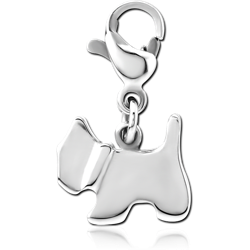 SURGICAL STEEL GRADE 316L CHARM WITH LOBSTER LOCKER - DOG