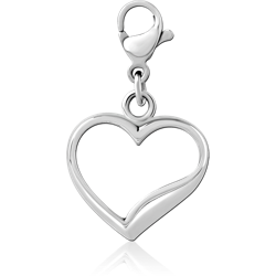 SURGICAL STEEL GRADE 316L CHARM WITH LOBSTER LOCKER - HEART
