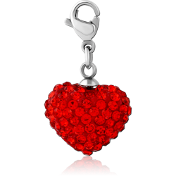 SURGICAL STEEL GRADE 316L JEWELED CHARM WITH LOBSTER LOCKER