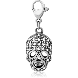 SURGICAL STEEL GRADE 316L JEWELED CHARM WITH LOBSTER LOCKER