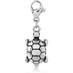 SURGICAL STEEL GRADE 316L CHARM WITH LOBSTER LOCKER - TURTLE