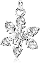 STERLING 925 SILVER JEWELED CHARM - SNOWFLAKE