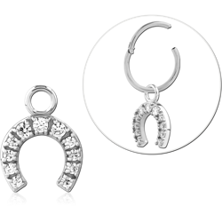 STERLING 925 SILVER JEWELED SLIDING CHARM FOR HINGED SEGMENT RING