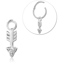 STERLING 925 SILVER JEWELED SLIDING CHARM FOR HINGED SEGMENT RING