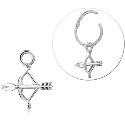 STERLING 925 SILVER JEWELED SLIDING CHARM FOR HINGED SEGMENT RING