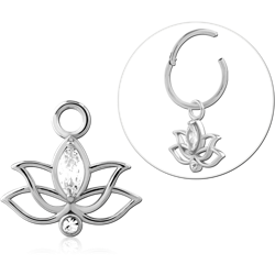 STERLING 925 SILVER JEWELED SLIDING CHARM FOR HINGED SEGMENT RING