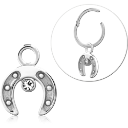STERLING 925 SILVER JEWELED SLIDING CHARM FOR HINGED SEGMENT RING