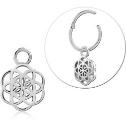 STERLING 925 SILVER SLIDING CHARM FOR HINGED SEGMENT RING