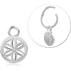 STERLING 925 SILVER SLIDING CHARM FOR HINGED SEGMENT RING