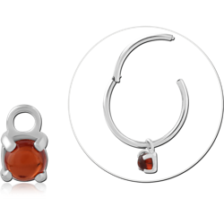 STERLING 925 SILVER JEWELED SLIDING CHARM