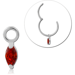 STERLING 925 SILVER JEWELED SLIDING CHARM